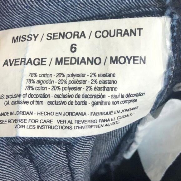 Gloria Vanderbilt Amanda Jeans Missy 6 High Waist Indigo Copper Jacquard Pattern - Picture 9 of 11